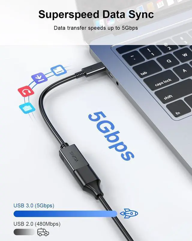 Alt view image 3 of 7 - USB C to USB Adapter USB C Male to USB3.0 Female Adapter OTG Cable Thunderbolt3 to USB Adapter Compatible with MacBook Pro/Air 2022 2020 iPad Pro 2022  Galaxy S23 S22 Pixel