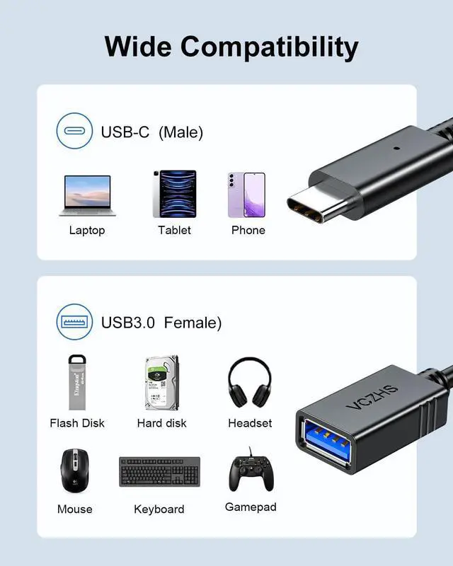 Alt view image 7 of 7 - USB C to USB Adapter USB C Male to USB3.0 Female Adapter OTG Cable Thunderbolt3 to USB Adapter Compatible with MacBook Pro/Air 2022 2020 iPad Pro 2022  Galaxy S23 S22 Pixel