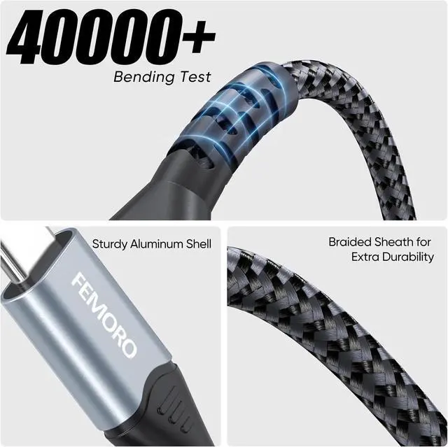 Alt view image 4 of 7 - USB C to Micro USB Cable 6 Inch Short 480Mbps Data Transfer & 12W Charging USB-C Type C to Micro USB Cable Adapter OTG Cord Braided for MicroUSB Devices