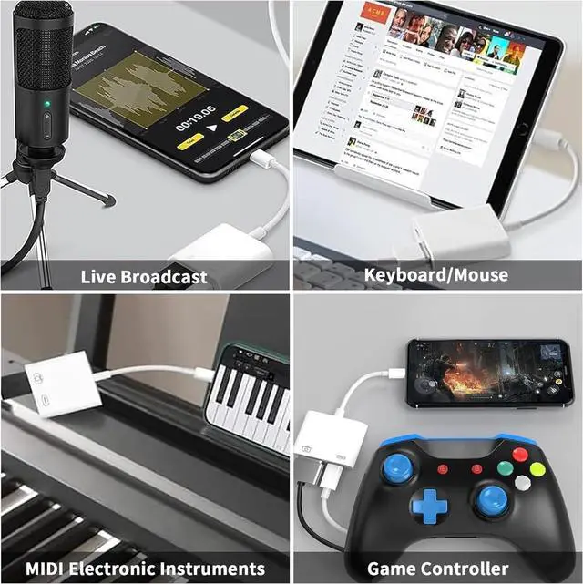 Alt view image 6 of 7 - [ MFi Certified] Lightning to USB Camera Adapter for iPhone iPad to USB 3.0 Female OTG Adapter with Charging Port Plug and Play Support Card Reader USB Flash Drives Keyboard