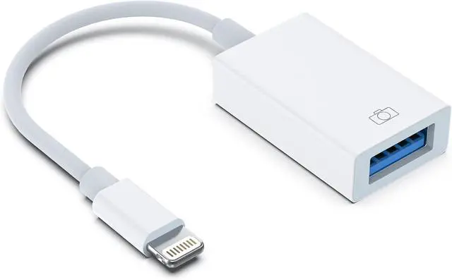 Alt view image 2 of 7 - Lightning to USB Camera Adapter for Selected iPhone iPad Models - OTG Adapter Support Digital Camera USB Flash Drive Card Reader Mouse Keyboard MIDI Keyboard etc - [1 Pack White]