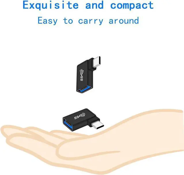 Alt view image 4 of 5 - Right Angle USB C to USB OTG Adapter(3-Pack) Aluminum 90 Degree USB-C to USB 3.0 Converter Type C OTG for MacBook Pro 2020 iPad Pro