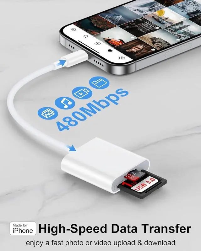 Alt view image 3 of 7 - SD Card Reader Type C for iPhone 16e/16Pro/15Pro Max MacBook iPad Pro USB C Micro SD Card Reader Dual Slot 3.0 High Speed Trail Camera Memory Card Adapter for Android  S25 Plug and Play