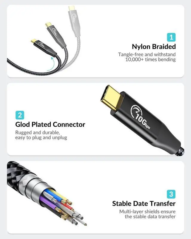 Alt view image 4 of 6 - [10Gbps USB C to USB 3.1 Gen 2 Adapter 3.3 FT USB-C Male to USB-A Female USB Type C to USB OTG Cable USB to USB C Adapter Compatible with MacBook Pro/Air iPad Pro  Galaxy