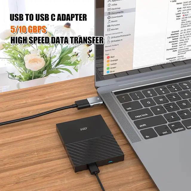 Alt view image 3 of 6 - 5 Pack Typec/USB c to USB Adapter OTG Converter with 5/10 Gbps High Speed Data Transfer USB to USBC Adapter Compatible with  iWatch iPhone 16/15 MacBook  etc.