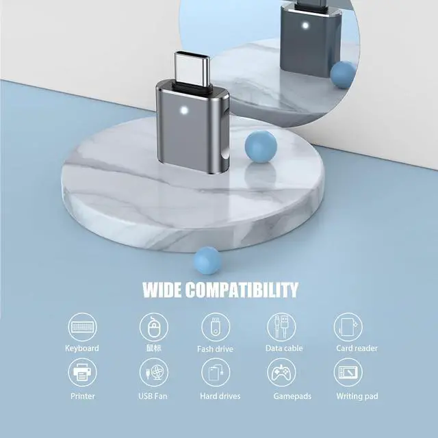 Alt view image 4 of 6 - 5 Pack Typec/USB c to USB Adapter OTG Converter with 5/10 Gbps High Speed Data Transfer USB to USBC Adapter Compatible with  iWatch iPhone 16/15 MacBook  etc.