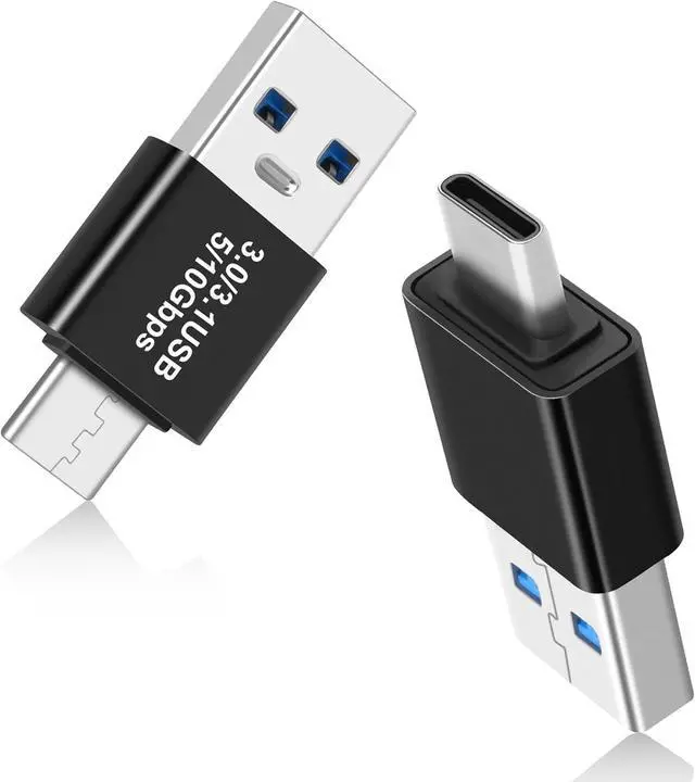 Main image of USB 3.0/3.1 Male to USB-C Male Adapter (2 Pack) OTG 3.0/3.1 USB A to Type-C Adapter Fast Data Transfer up to Gen2 10Gbps USB C Connector Connection or Data Cable Extension