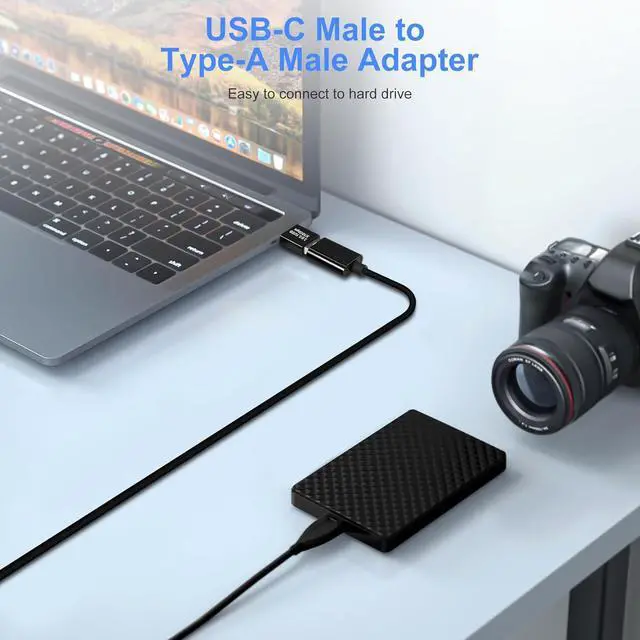 Alt view image 2 of 7 - USB 3.0/3.1 Male to USB-C Male Adapter (2 Pack) OTG 3.0/3.1 USB A to Type-C Adapter Fast Data Transfer up to Gen2 10Gbps USB C Connector Connection or Data Cable Extension
