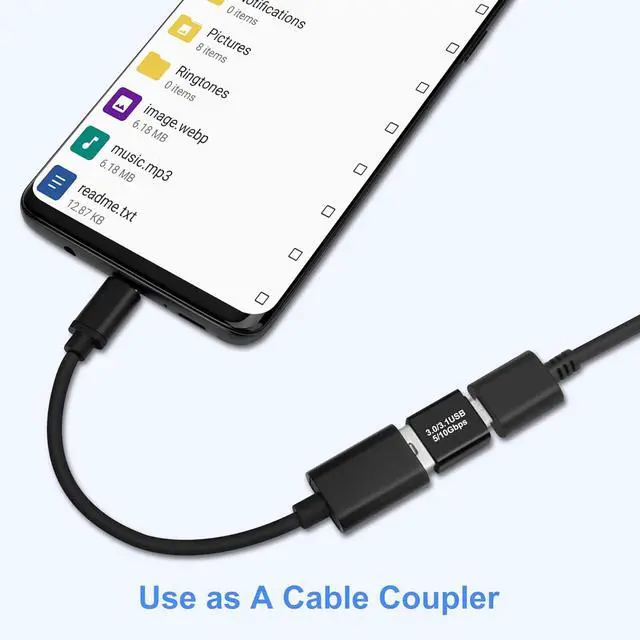Alt view image 5 of 7 - USB 3.0/3.1 Male to USB-C Male Adapter (2 Pack) OTG 3.0/3.1 USB A to Type-C Adapter Fast Data Transfer up to Gen2 10Gbps USB C Connector Connection or Data Cable Extension