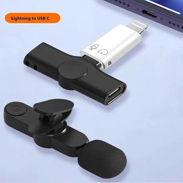 Alt view image 2 of 7 - USB C Female to Lightning Male Adapter Lightning Male to USB-A Female USB 3.0 OTG Connector for iPhone 14/13/12/11/Pro Max/iPad/iPod/AirPods Audio Microphone Support Recording Not Support Calling