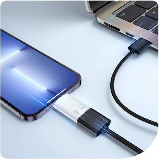 Alt view image 4 of 7 - USB C Female to Lightning Male Adapter Lightning Male to USB-A Female USB 3.0 OTG Connector for iPhone 14/13/12/11/Pro Max/iPad/iPod/AirPods Audio Microphone Support Recording Not Support Calling