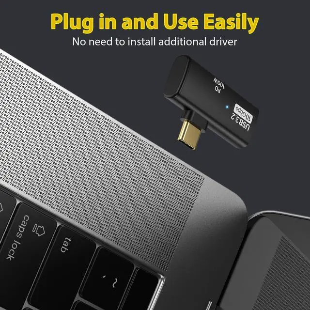 Alt view image 6 of 7 - 2 in 1 USB C to USB 3.2 Adapter with 100W Charging Port USB C Male to USB Female Adapter OTG Converter for iPhone 16/15 Series MacBook iPad and More Type C Devices Black