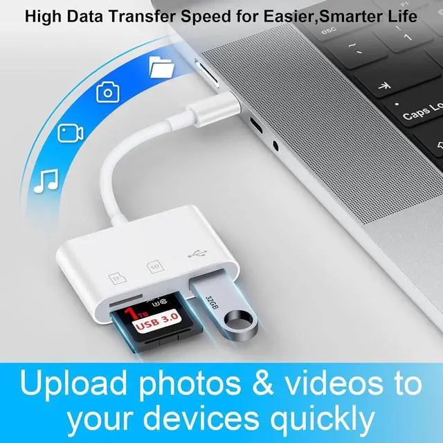 Alt view image 3 of 7 - USB C SD Card Reader Digital Camera Adapter for iPhone 16e/16 Plus/16 Pro Max/16/15  Galaxy S25 Ultra S24 FE S23 Plus S22 Type C Micro SD Card Memory Card Reader for Android iPad/MacBook Laptop