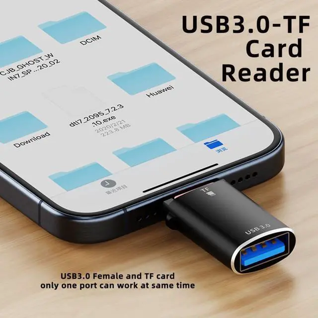 Alt view image 3 of 7 - Chenyang USB C TF Micro-SD Card Reader  OTG 2 in 1 Combo Adapter Type-C to USB Female+TF Combo Adapter