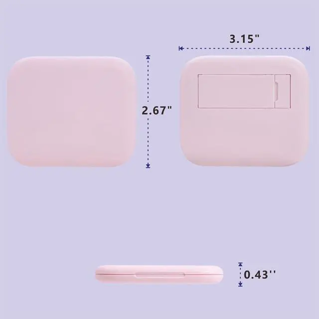 Alt view image 6 of 6 - USB C to C Charging/Data Transfer Cable with Type C to Micro/iOS/USB A adapters OTG in Pocket Box with Makeup Mirror Pink