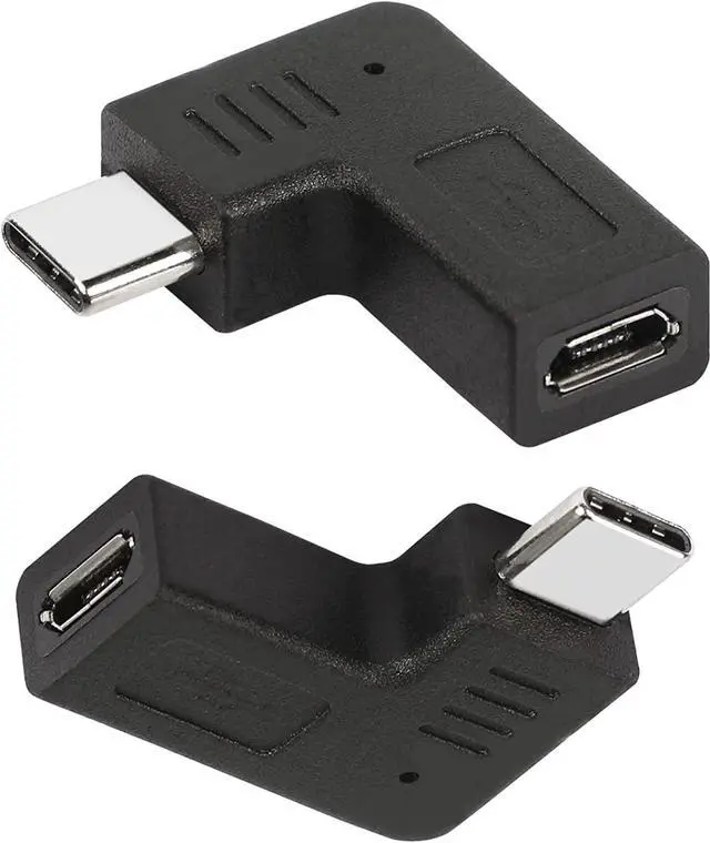 Alt view image 7 of 7 - Right Angle USB C to Micro USB Adapter 90 Degree Type C Male to Micro 5pin USB Female Charging and Data Transfer Connector Converter Adapter - 2 Pcs/Black