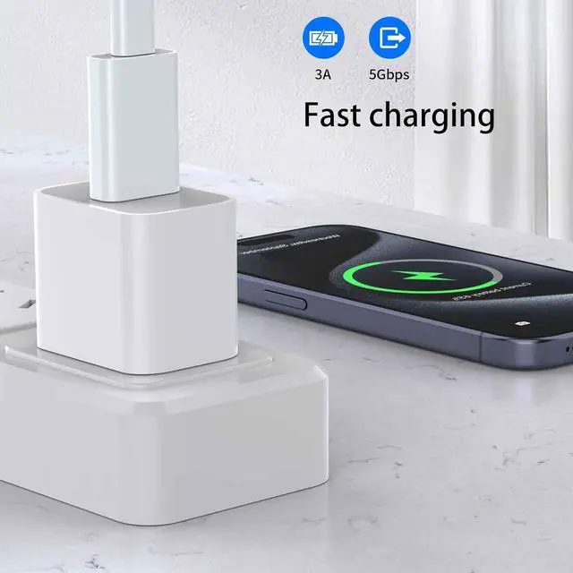 Alt view image 4 of 6 - OTG Adapter4-Pack USB-C Female to USB-A Male Adapter USB to USB C Adapter Compatible with iPhone 16 15 14 13 12 Car  MagSafe Watch Mini Wall Plug iPad Galaxy Pixel 7 6 5 CarPlay etc