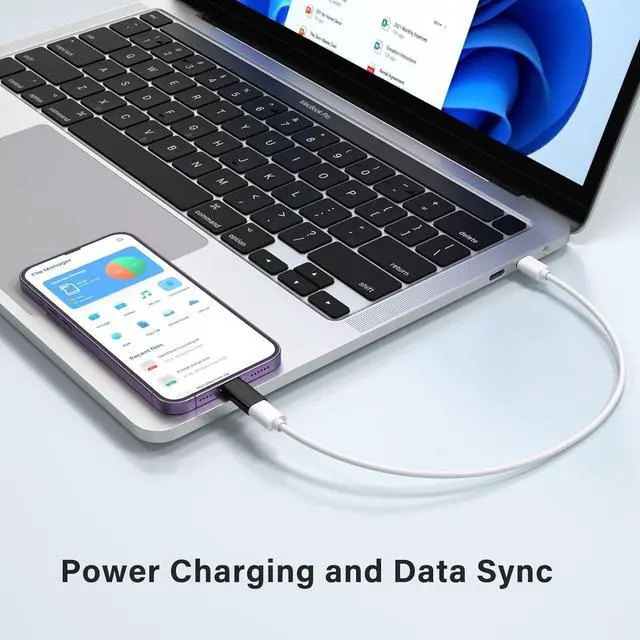 Alt view image 3 of 7 - USB C Type C to Lightning Adapter 4 Pack 1.8-2.2A 15W Fast Charging Support Data Sync,Lightning to USB Type C Cable Adapter for iPhone/iPad/for Airpods,with Anti-Lost Loop,Not for Audio/OTG (Black)