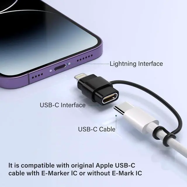 Alt view image 5 of 7 - USB C Type C to Lightning Adapter 4 Pack 1.8-2.2A 15W Fast Charging Support Data Sync,Lightning to USB Type C Cable Adapter for iPhone/iPad/for Airpods,with Anti-Lost Loop,Not for Audio/OTG (Black)