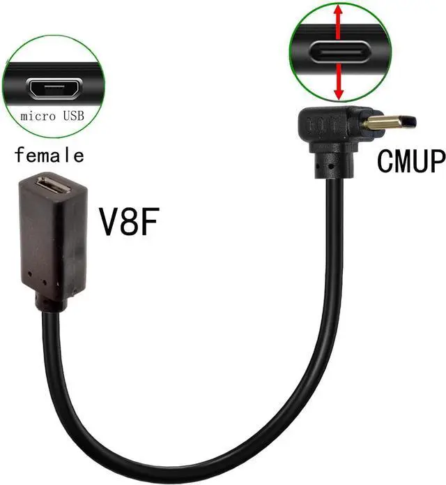 Alt view image 2 of 5 - USB-C to Micro USB 90 Adapter Converter - 2PCs (25CM) for Charging & Data Transfer