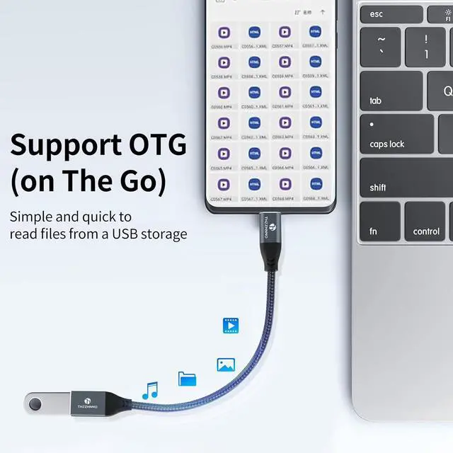 Main image of USB C to USB Female Cable 1.6FT 10Gbps Type C Male to USB Type 3.0 Female OTG Cable Compatible with MacBook Pro LG G6 G5 V20