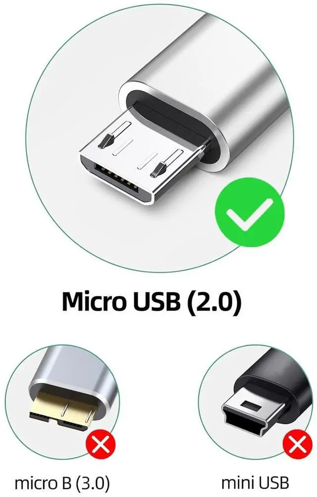 Alt view image 4 of 6 - USB C to Micro USB Cable 3.3ft Type C Adapter Cable Braided Male to Male for Charging & Data Transmission (1M)
