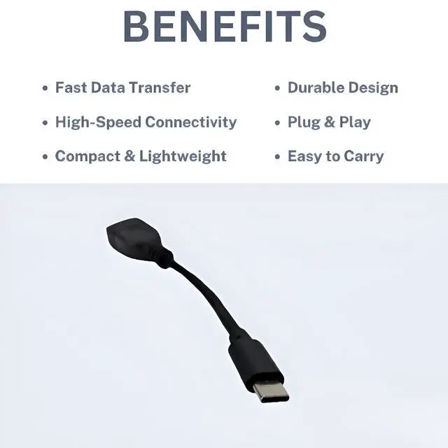 Alt view image 4 of 5 - OTG USB Cable Adapter for FPV Goggles V2 3 N3 - USB-C Male to USB-A Female Cable
