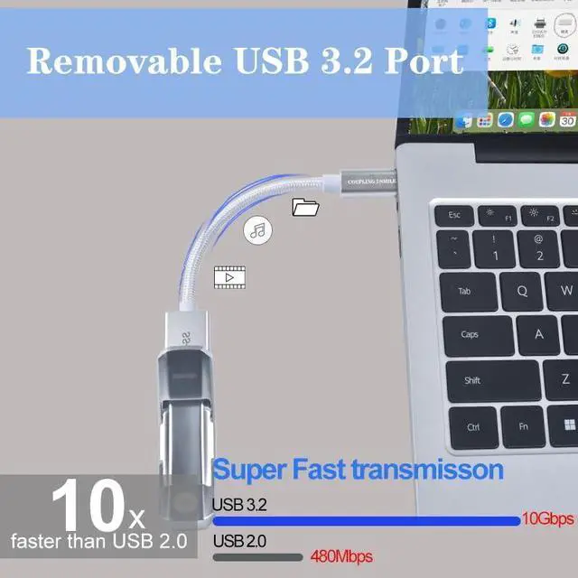 Alt view image 3 of 7 - USB C to USB 3.2 Adapter [2pcs Silver] Transfer up to 10Gbps Type C to USB(Male-Female OTG Cable USBC to USB Adapter Compatible with MacBook Pro/Air iPhone 15 Pro Max Plus