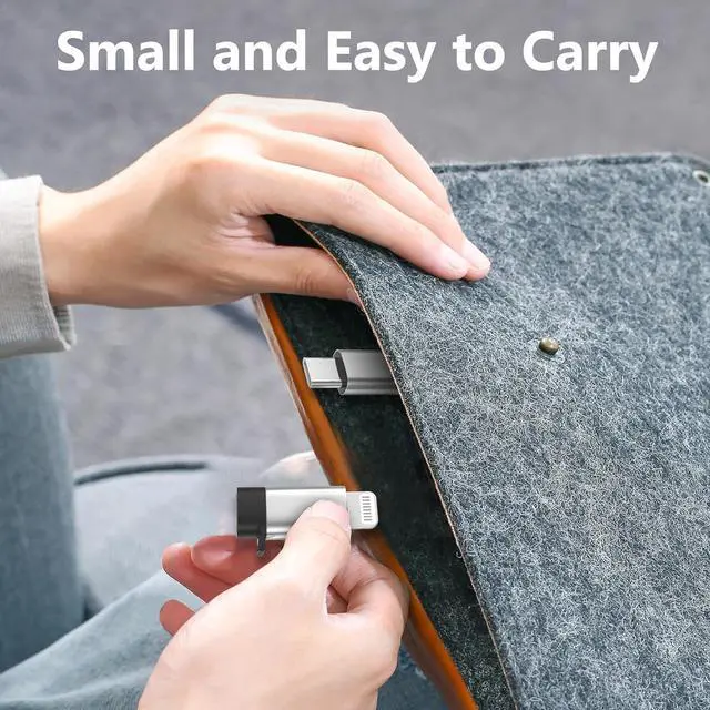 Alt view image 7 of 7 - 2 Pack Lightning to USB C Adapter & 2 Pack USB C to Lightning Adapter for iPhone 15/15 Pro/15 Pro Max/15 Plus and 14 13 12  iPad Air PD etc. with Anti-Lost chainNot Audio/OTG