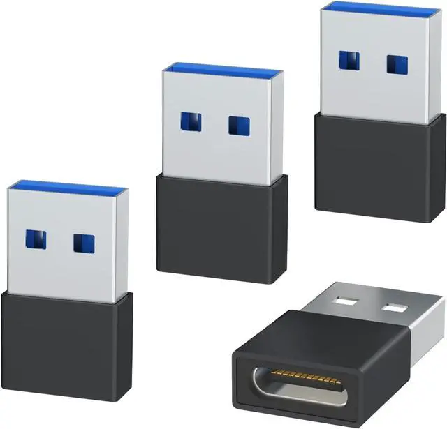 Main image of USB to USB C Adapter 4 Pack USB C Female to USB Male OTG Charger Type C Converter Compatible with  Watch Ultra iWatch 7-9 iPhone 15~13 Plus Pro Max AirPods 3 iPad Air Car Galaxy (Black)