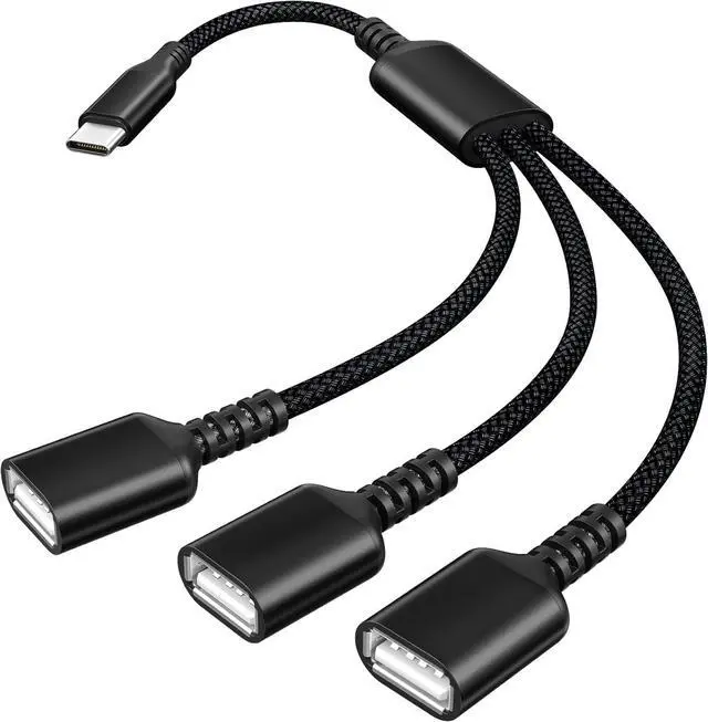 Main image of USB C to 3 USB Adapter 1FT USBC Male to 3-Port USBA OTG Splitter Thunderbolt 4 Type C to Multiple USB Y Cable Converter for MacBook Pro  iPhone 16 Mac Flash Drive Keyboard Printer S24