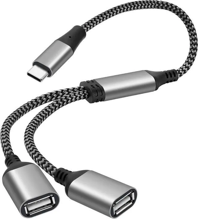 Main image of USB C Y Splitter Cable 4-in-1 Adapter 2Feet USB Type-C Male to 2 Dual Double USB-A Female OTG Connector Extender Hub Support Charging and Data Transfer for iPhone 16/15 Series Car Laptop PS4 PS5