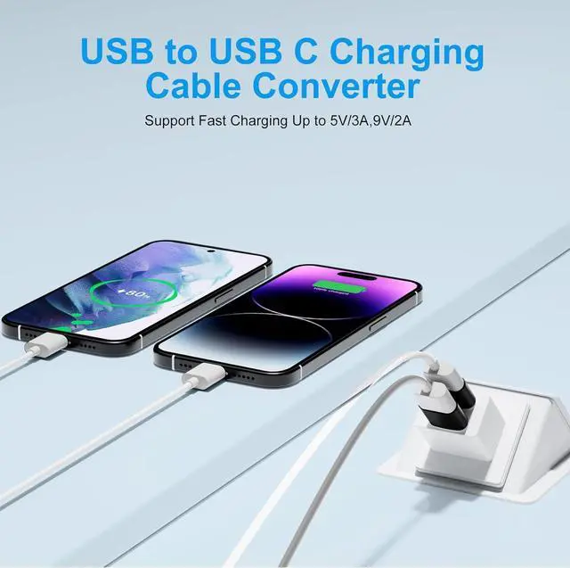 Alt view image 3 of 7 - USB A to USB C Adapter 20 Pack USB to USBC Adapter USBA to USBC Cable Converter for iPhone iPad MacBook  Galaxy Black