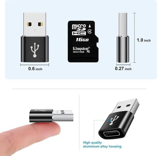 Alt view image 7 of 7 - USB A to USB C Adapter 20 Pack USB to USBC Adapter USBA to USBC Cable Converter for iPhone iPad MacBook  Galaxy Black