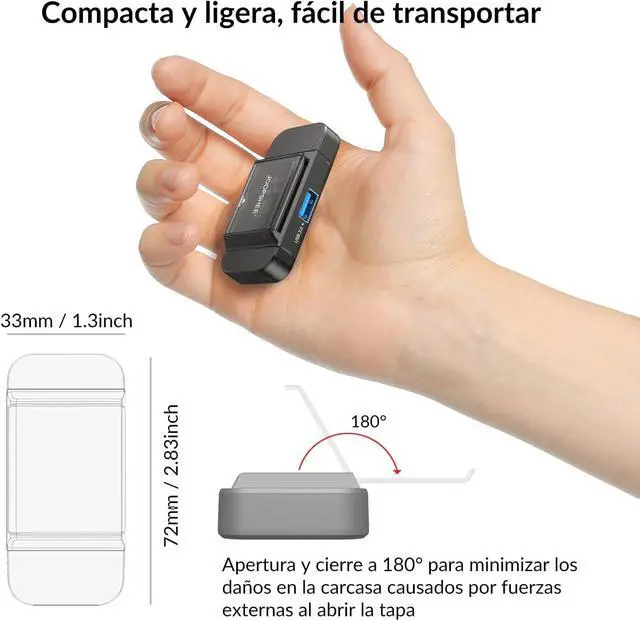 Alt view image 7 of 7 - 6-in-1 SD/TF Card Reader Adapter with USB A & Type C Port & USB 3.0 Slots for Micro SD/SDHC/SDXC/MMC Memory Cards Compatible with PC MacBook Chromebook Android Phone i-Phone
