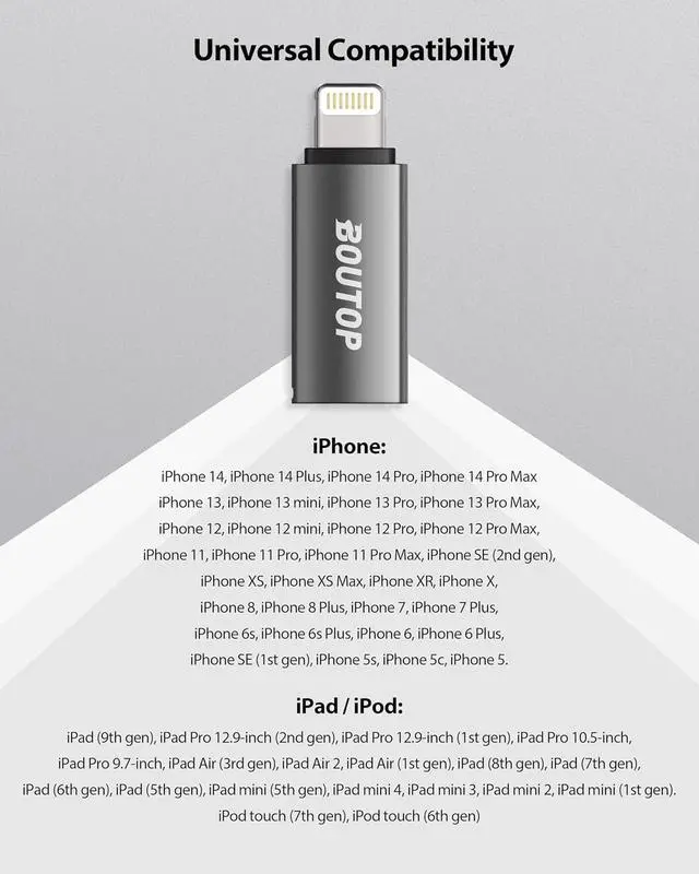 Alt view image 5 of 6 - [ MFi Certified] USB C to Lightning Adapter Support 18W PD Fast Charging Compatible with iPhone iPad iPod (1 Pack)