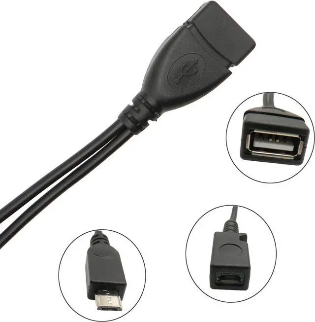 Alt view image 3 of 5 - 2-in-1 Micro USB to USB Power Cord FHBDZVV Micro OTG Cable and Power Cable for Streaming Media Devices/Keyboards/Nintendo Switch/SNES/NES Classic Mini/Android Phone or Tablet/Alexa TV Stick 4K