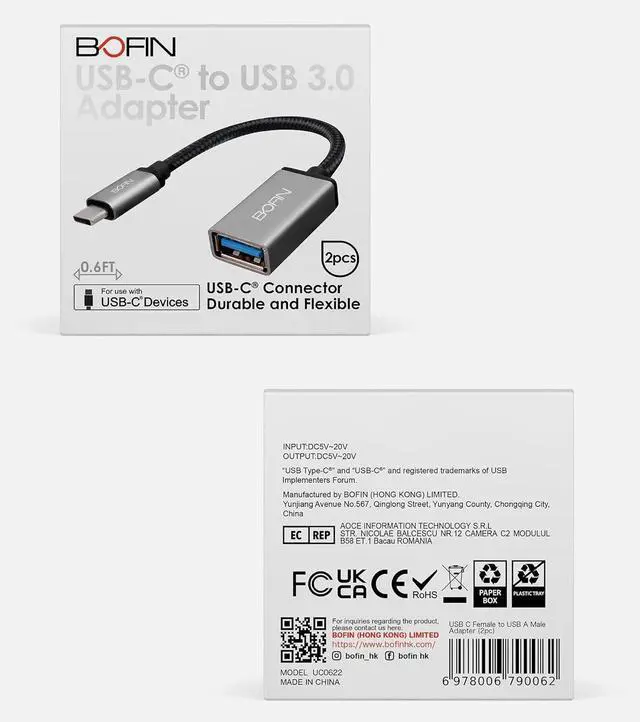 Alt view image 7 of 7 - USB Type C to USB 3.0 Adapter [2 Pack] Male to Female USB Adapter OTG Cable for iPhone 16/15 Galaxy S24/S23 and MacBook Pro/Air