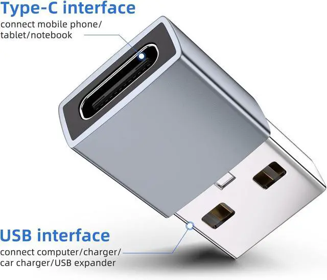 Alt view image 6 of 7 - USB to USB C Adapter for iPhone 16 Charger 5Pack USBC Female to A Male OTG Type C Converter for  Watch Ultra iWatch 7 8 9 10 iPhone 15 14 13 Plus Pro Max AirPods iPad Car  S24