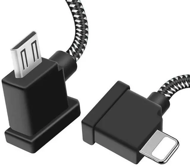 Main image of 1FT USB Micro to iOS  Remote Controller Cable for iPhone 14 Pro  Mavic Mini(1st Gen) Mini SE Mavic Pro Spark 2 Pro Zoom Mavic Air Platinum Phone/Tablet 90 Degree Data OTG Cord Accessories