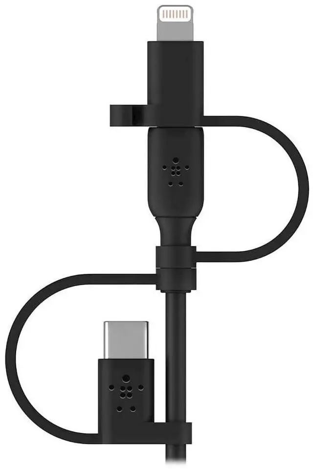 Alt view image 3 of 5 - 3-in-1 Universal USB-A Cable - USB-C Cable Lightning Cable Micro-USB Charging Cable - Charging Cord Boost Charge Charger Designed for  iPhones & iPads Galaxy Tablet Smartphone - Black