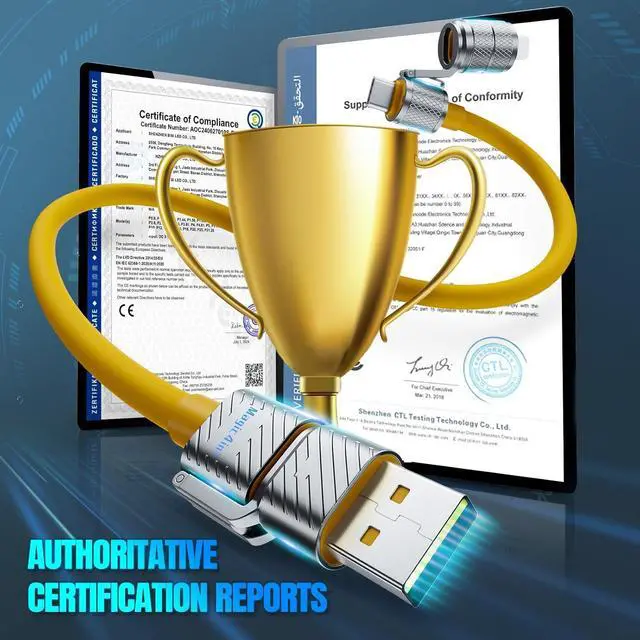 Alt view image 6 of 7 - 4-in-1 Multi USB C Charging Cable Cord Fast Charge 240W USB A/C to USB C/L Chubby Cable C Compatible with iPhone iPad  MacBook Tablets All Devices Camping & Travel Essentials (1Pack 4.8FT)