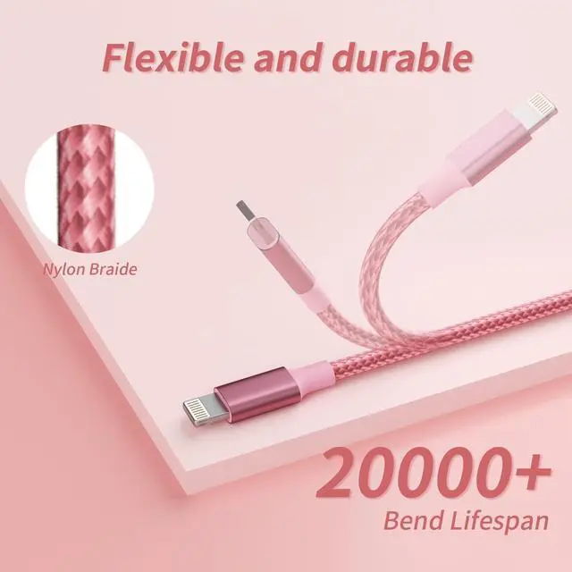 Alt view image 4 of 7 - Multi Charging Cable(2Pack 4FT) 3 in 1 Charging Cable Nylon Braided USB Multi Charger Cable Universal USB Cable with Type C/Micro/IP Port for Most Cell Phones & Pads
