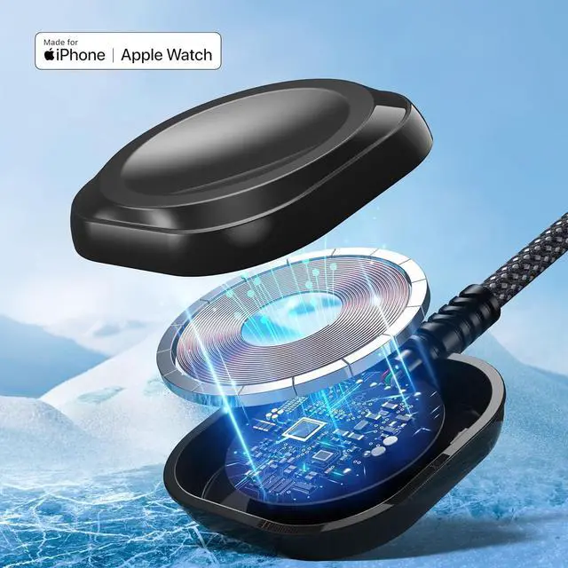 Alt view image 4 of 6 - Watch Charger Multi Charging Cable 6FT Nylon Braided USB AM Port to Lightning Type C USB C Cord iWatch Magnetic Wireless Charger 3 in 1 Charging Wire for  iPhone Android Phone and iWatch