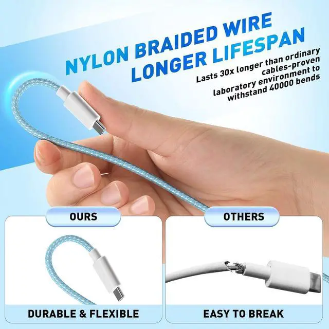Alt view image 4 of 7 - ???????????????? ?????????? ???????? Charging USB C Watch Phone Charger 3 in 2 Cable Compatible with  Watch Ultra SE Series 1-8 Universal Travel Multi Devices All in One Cord 4FT/1.2M-Blue
