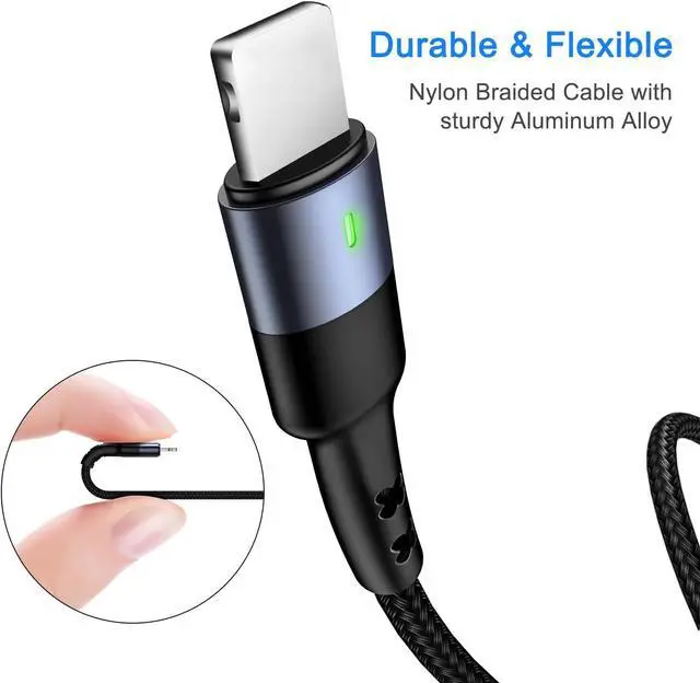 Alt view image 4 of 7 - 2Pack Multi Charging Cable Nylon Braided Short 1FT 4 in 1 USB Charge Cord with Phone Type C Micro USB Connector for Phone/Galaxy and More