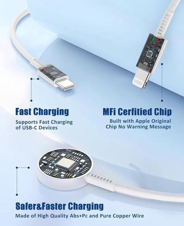Alt view image 5 of 7 - for  Watch Charger Fast Charging 3 in 1 Multi Chargers Cable with 20W USB C Charger iWatch Charger Cord 6FT for iWatch Series Ultra2/SE/10/9/8/7/6/5/4/3/iPhone 15 16 Pro Max/14/13/12/11 (White)