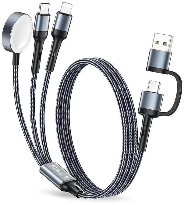Main image of Charger Cable for  Watch Upgraded 3 in 2 iPhone Watch Charger USB C Multi Charging Cable Compatible with iWatch Ultra/SE/10/9/8/7/6/5/4/3/2/1 & iPhone 16/15/14/13/12/11/Galaxy S23-4FT