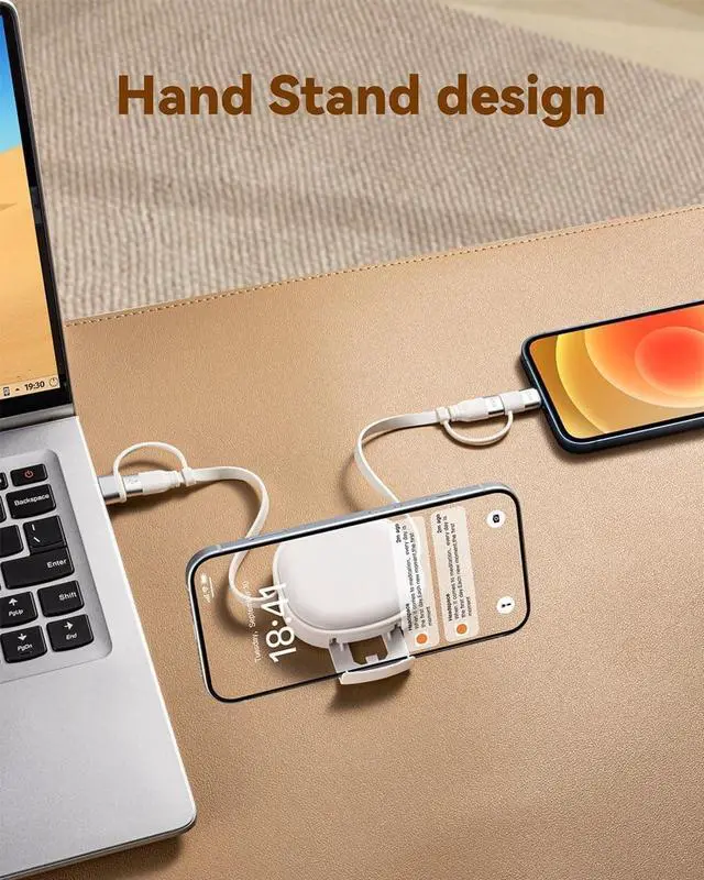 Alt view image 4 of 7 - 65W Retractable Charging Cable 5 in 1 Travel Multi Charger Cable Type C Charger Cable Fast Charging Cord USB C to USB C+Lightning for iPhone 16 15 14 Pro Max iPad  PS 5 Tablets-2Pack 3.86ft