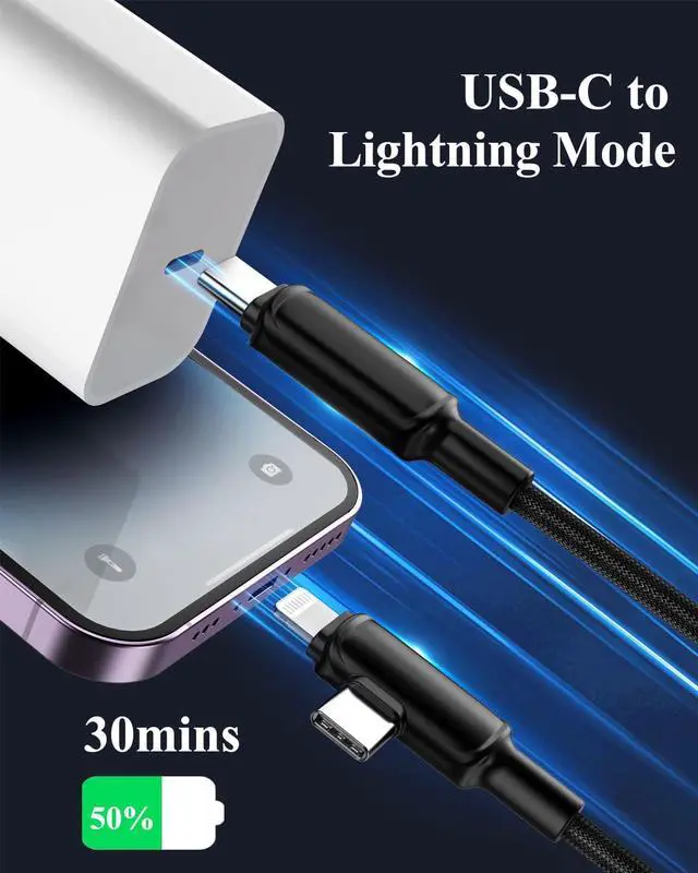 Alt view image 4 of 7 - 2 in 1 USB C to USB C/Lightning Cable 2Pack 5FT Braided Type C Multi Charging Cable 60W Multiple Connectors Universal Fast Charger Cord for iPhone 16 15 14 Pro Max/iPad Air Pro/